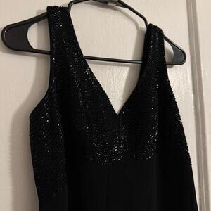 Stunning black Daymor Couture evening gown beaded bodice VDay Black Tie